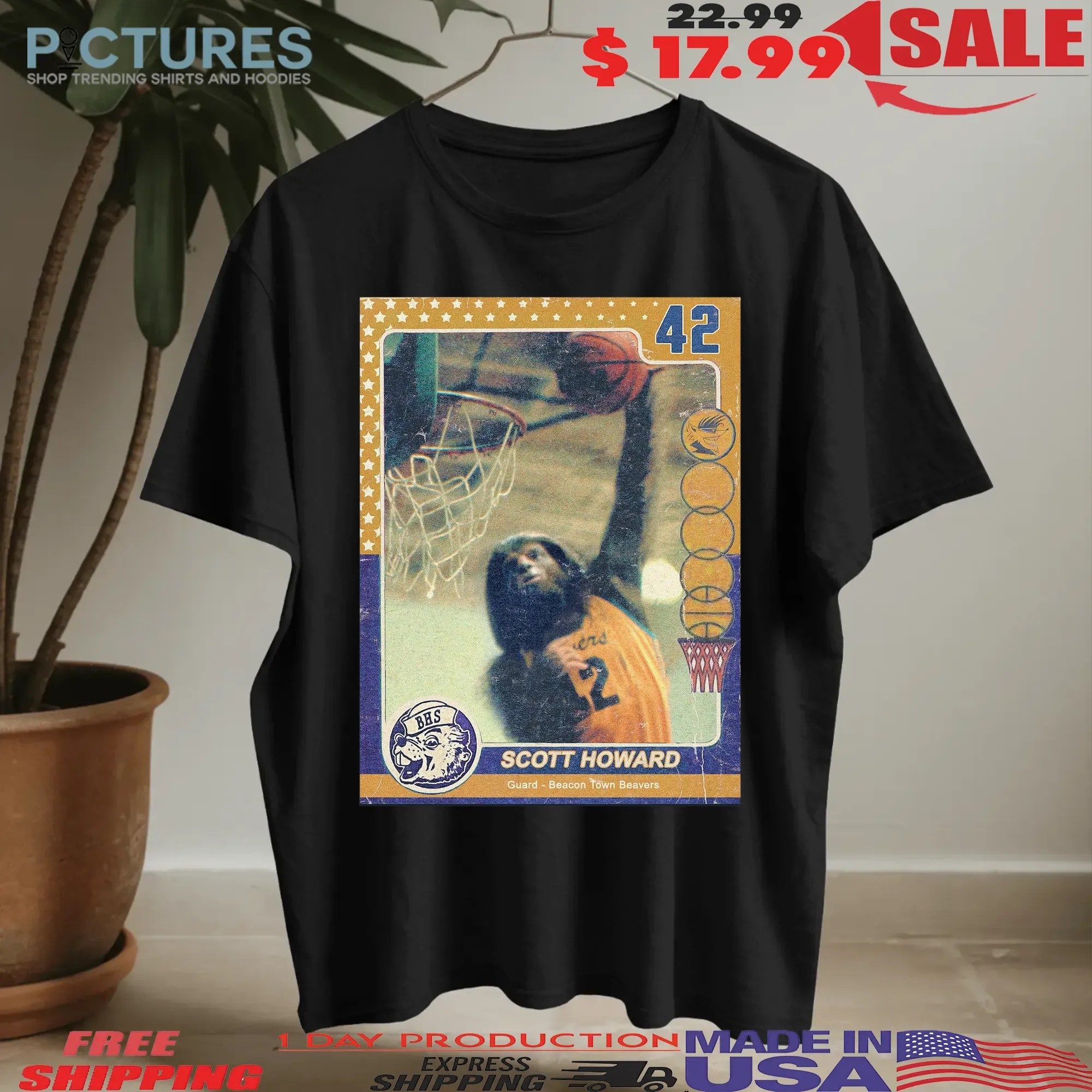 Scott Howard Teen Wolf Trading Card Guard Beacon Town Beaver T Shirt