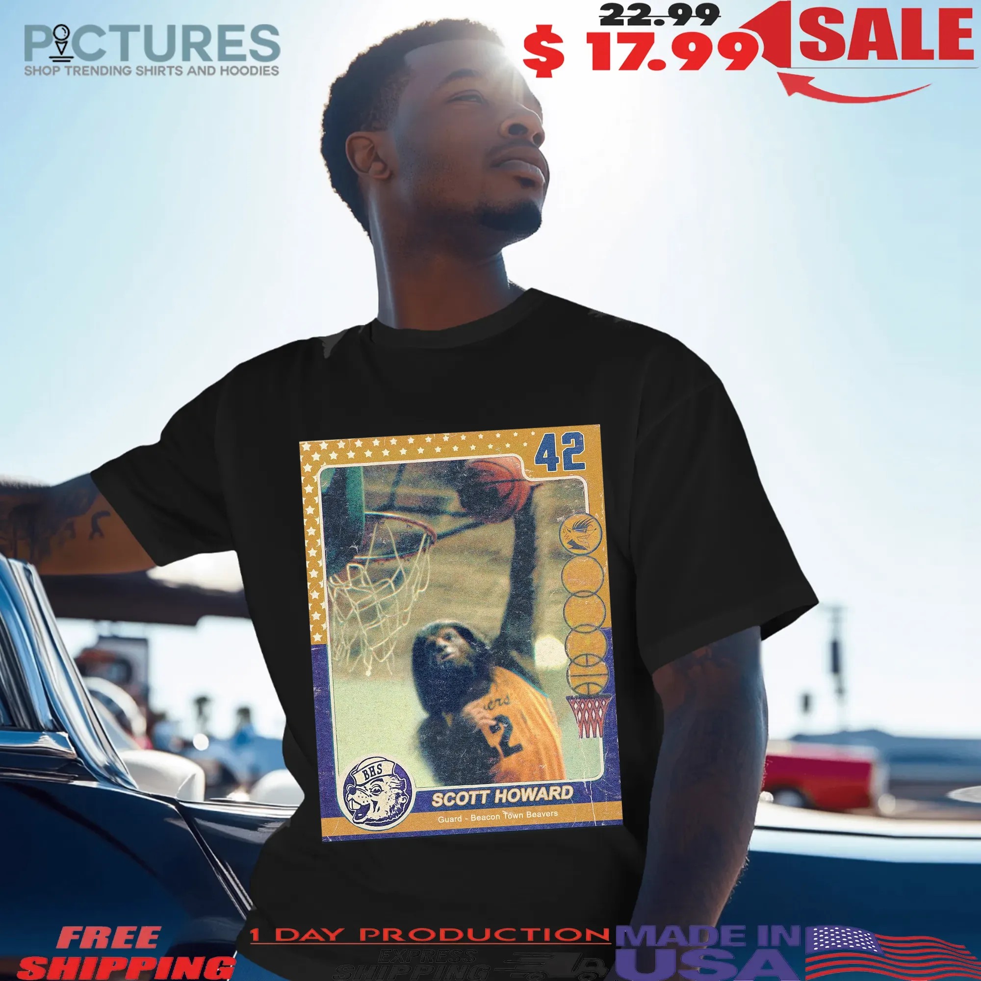 Scott Howard Teen Wolf Trading Card Guard Beacon Town Beaver T Shirt