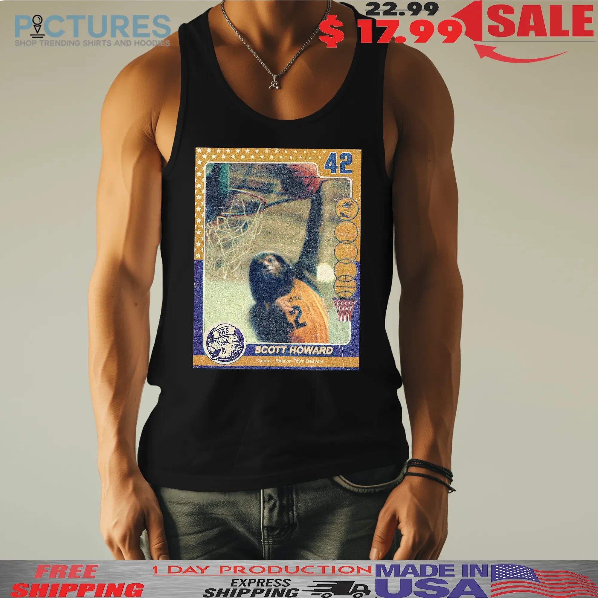 Scott Howard Teen Wolf Trading Card Guard Beacon Town Beaver T Shirt