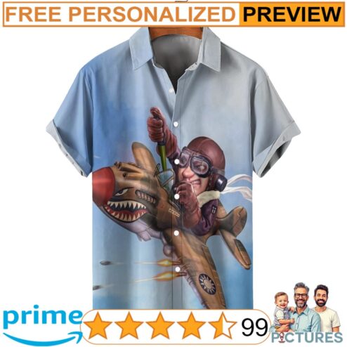 Shark Fighter And Pilot 3D All Over Print Shirt
