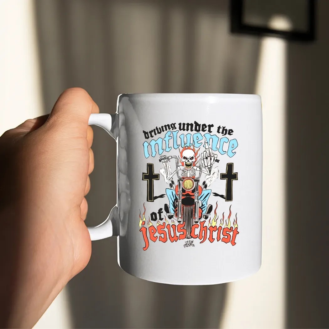 Skeleton Driving Under The Under The Influence Of Jesus Christ T Shirt
