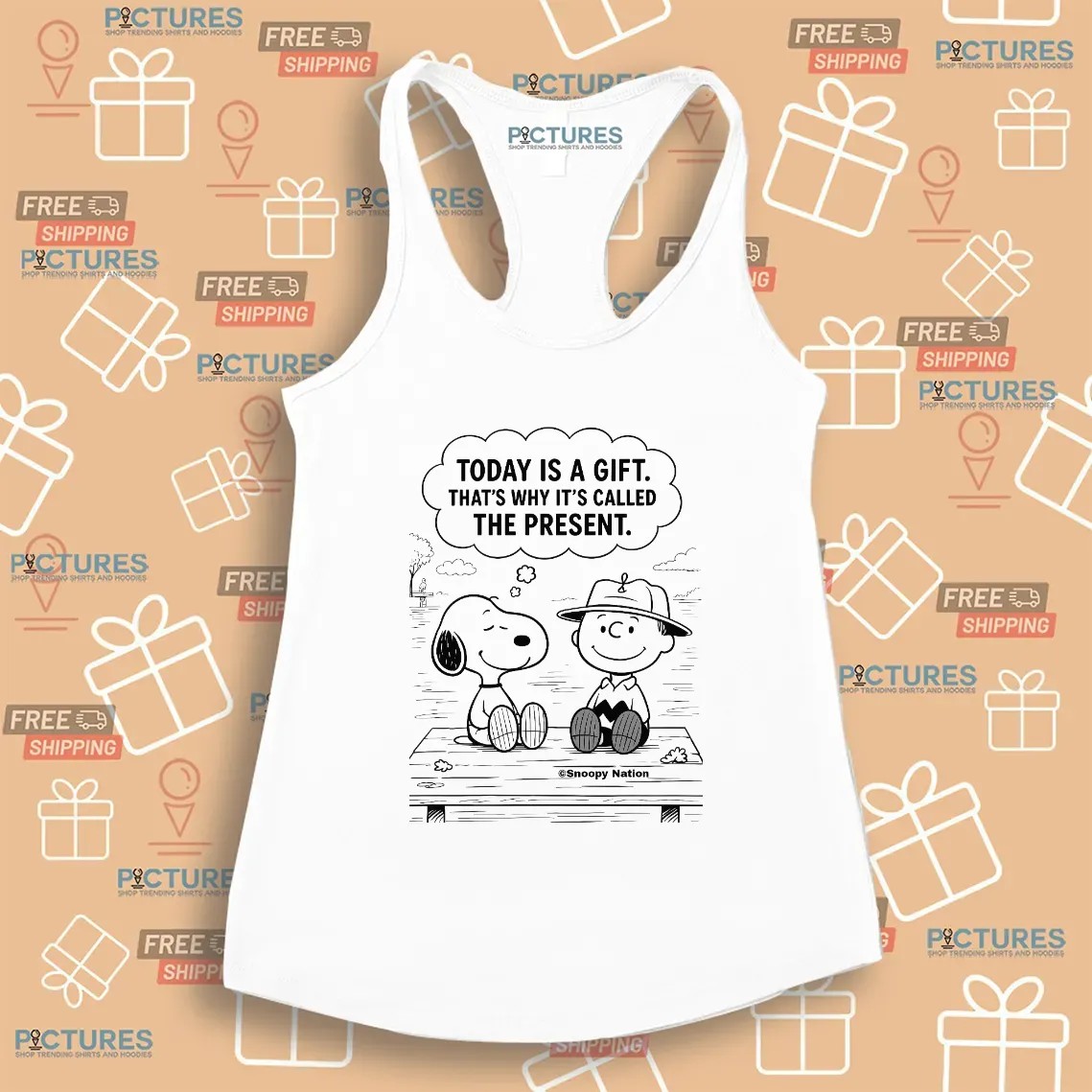 Snoopy And Charlie Brown Today Is A Gift That's Why It's Called The Present T Shirt Snoopy And Charlie Brown Today Is A Gift That's Why It's Called The Present T Shirt