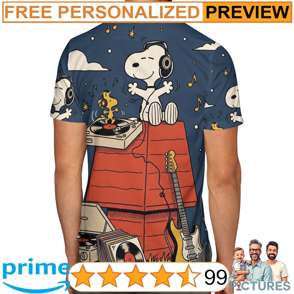 Snoopy And Snoopy Lo-fi Music Lover 3D All Over Print Shirt