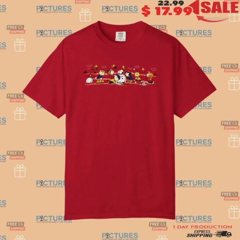 Snoopy Peanuts Charlie Brown Woodstock Gang Christmas Snowballs Winter Holiday T Shirt