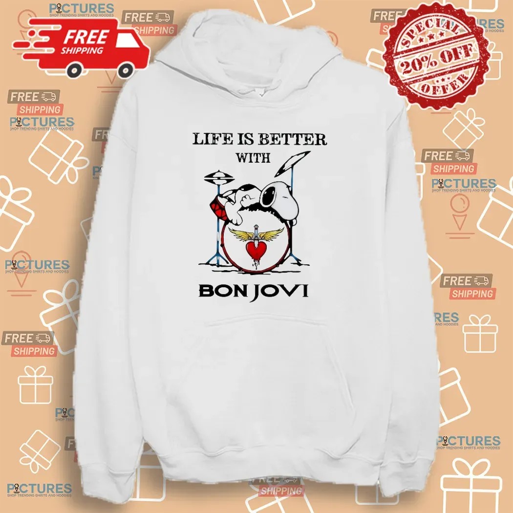 Snoopy The Peanuts Life If Better With Bon Jovi T Shirt