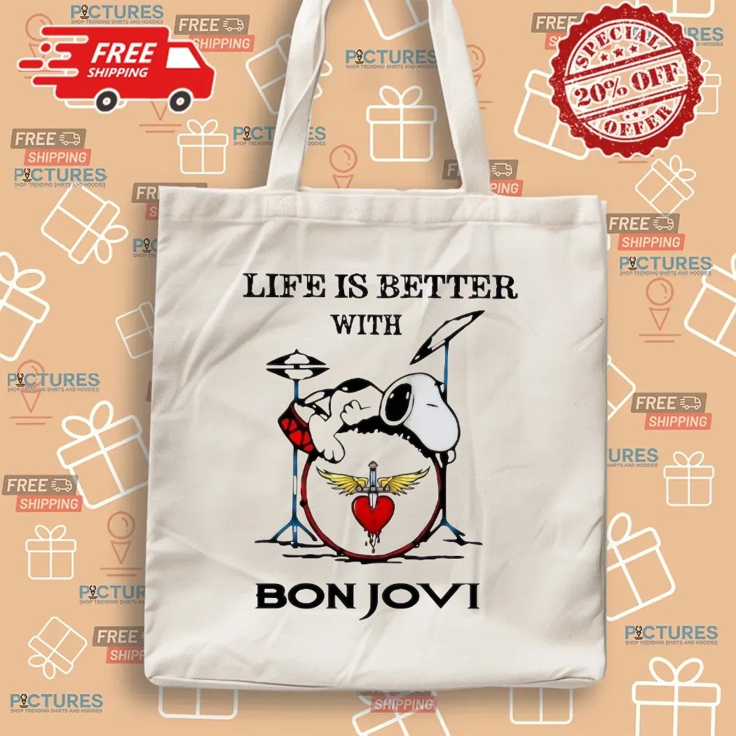 Snoopy The Peanuts Life If Better With Bon Jovi T Shirt