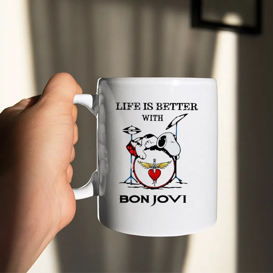 Snoopy The Peanuts Life If Better With Bon Jovi T Shirt