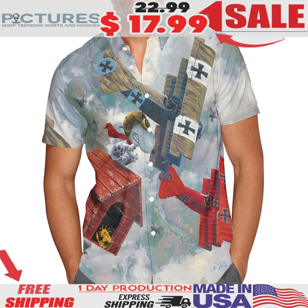Snoopy World War I Flying Ace And Woodstock Curse You Red Baron 3D All Over Print Hawaiian T Shirt Snoopy World War I Flying Ace And Woodstock Curse You Red Baron 3D All Over Print Hawaiian T Shirt