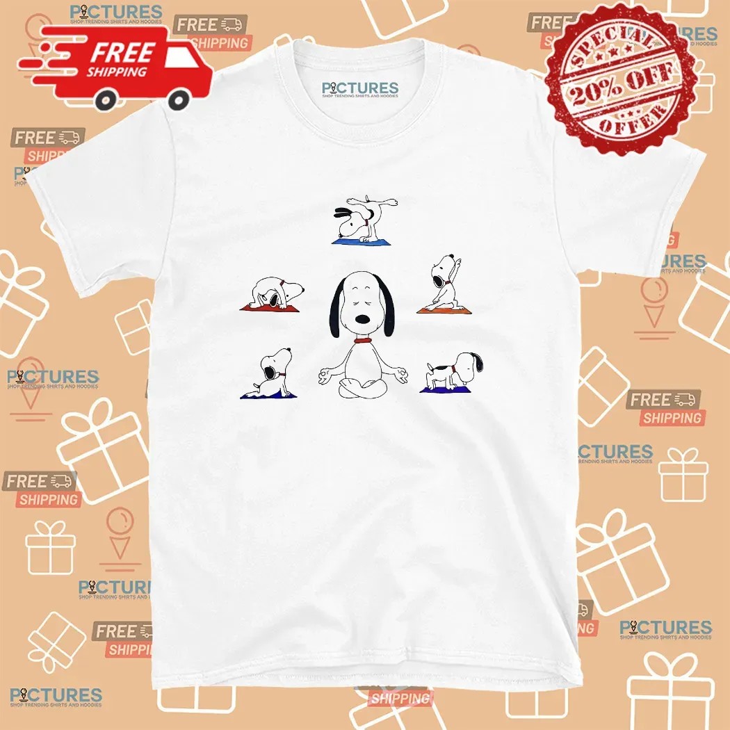 Snoopy Yoga Peanuts Cartoon Meditation T Shirt