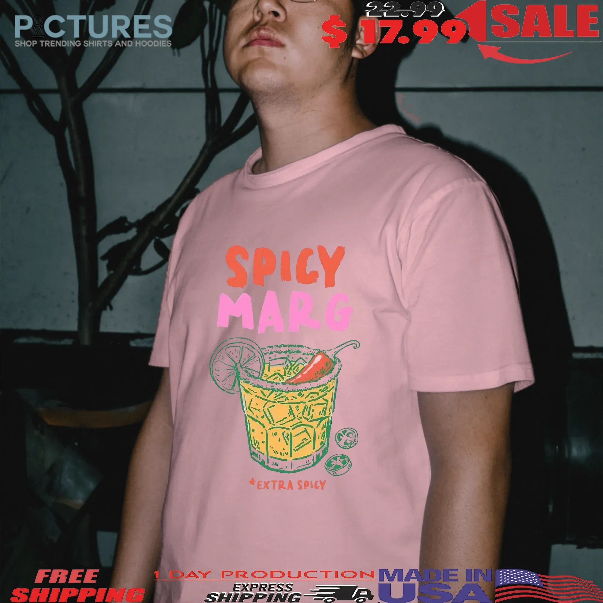 Spicy Marg Extra Spice Margarita Social Club Cocktail Graphic T Shirt
