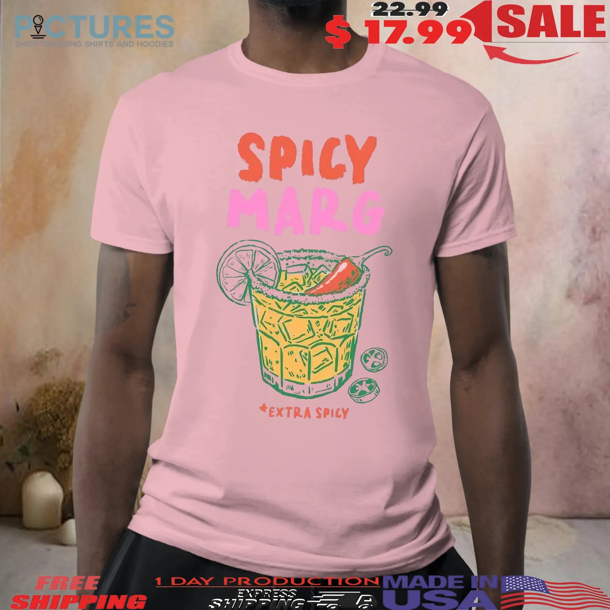 Spicy Marg Extra Spice Margarita Social Club Cocktail Graphic T Shirt