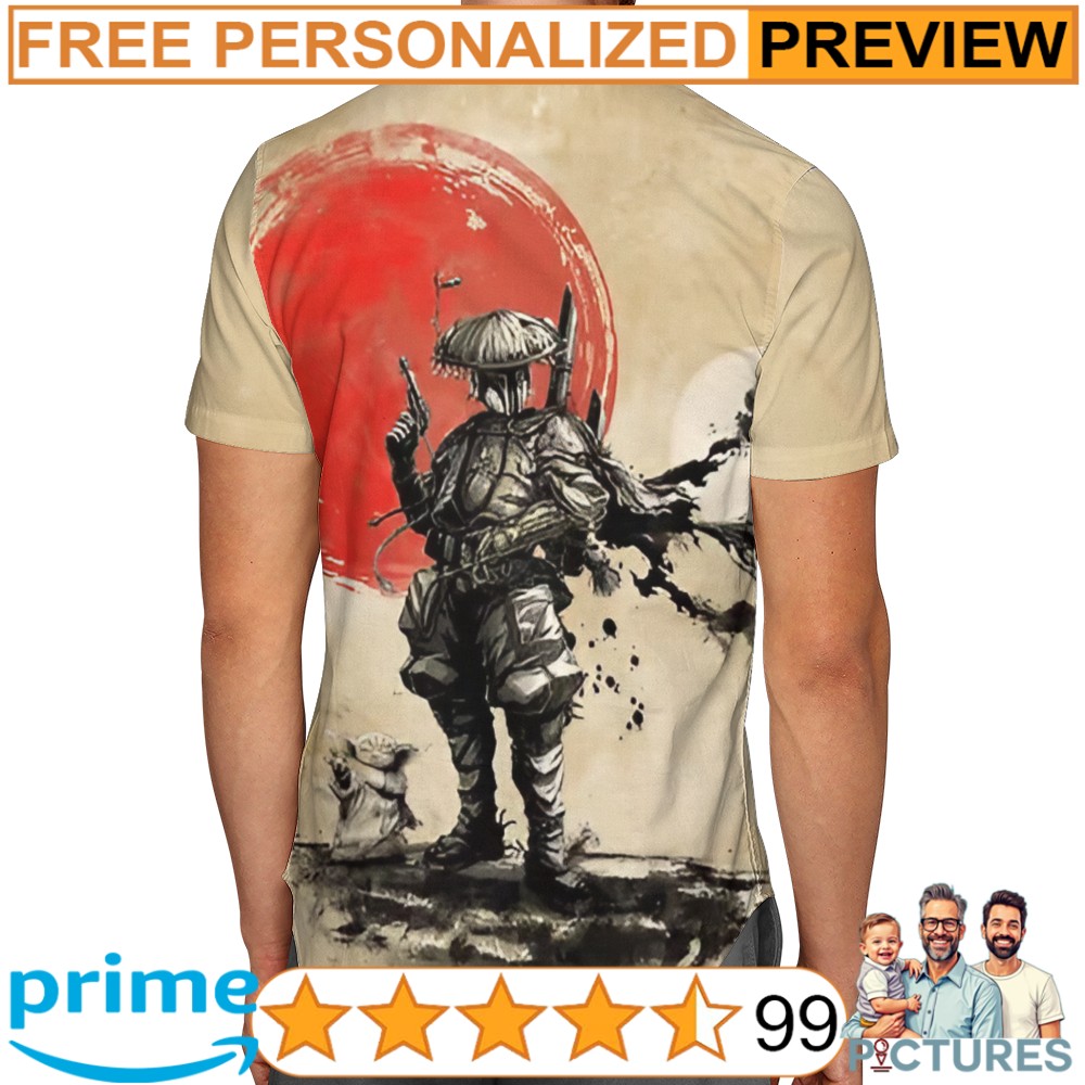 Star Wars Visions Boba Fett Ink Painting 3D All Over Print Shirt
