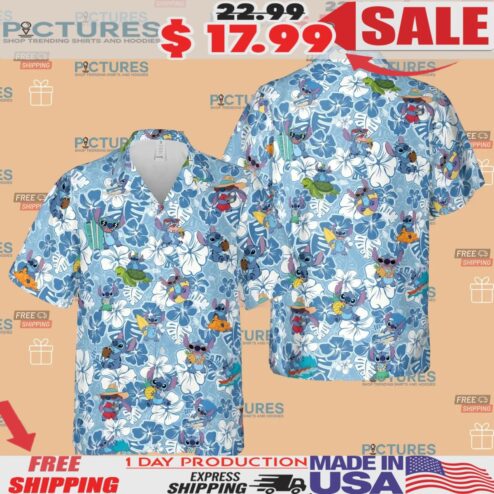 Stitch Disney Summer Aloha Floral Hawaiian Shirt