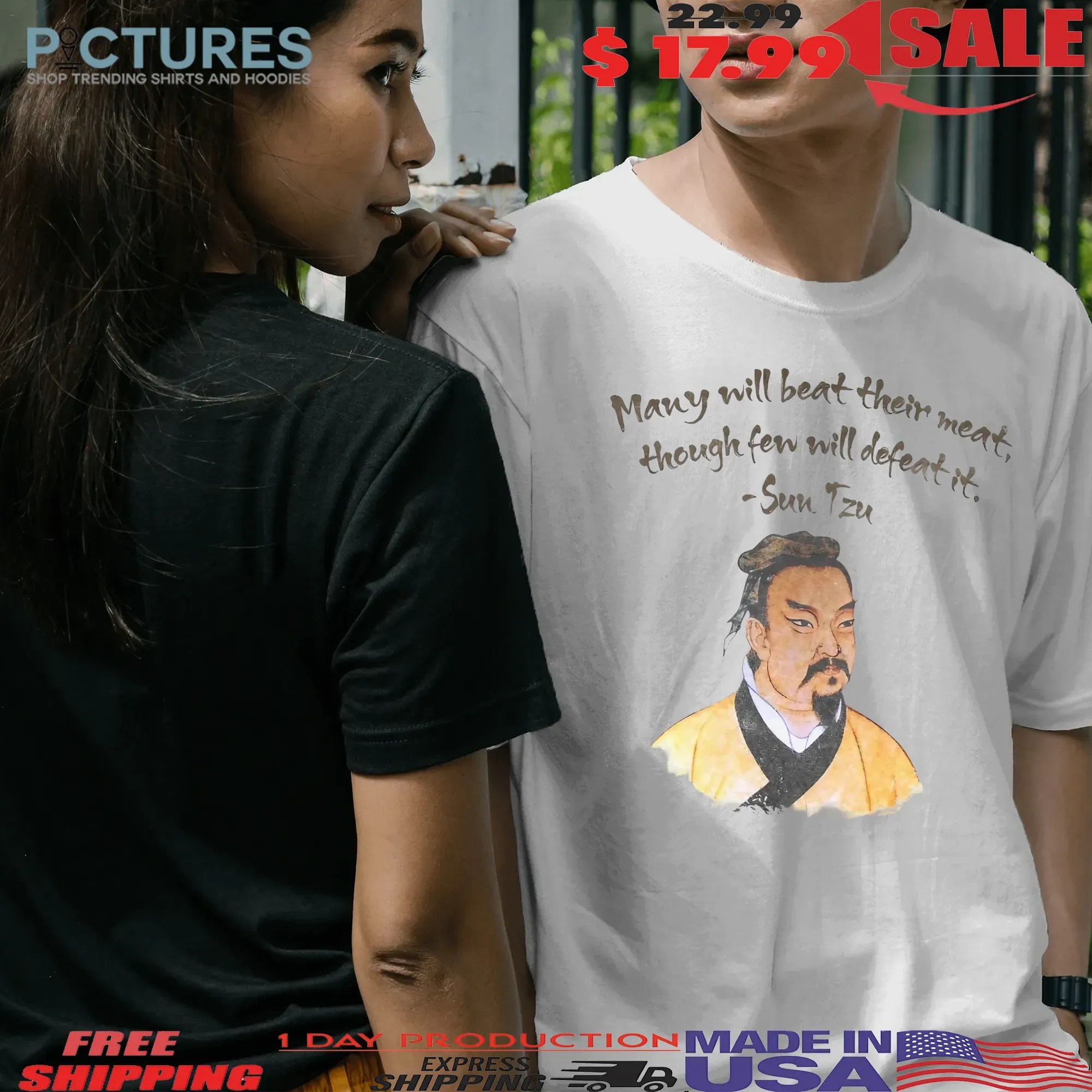 Sun Tzu Many Will Beat Their Meat Thought Fen Will Defeat It T Shirt