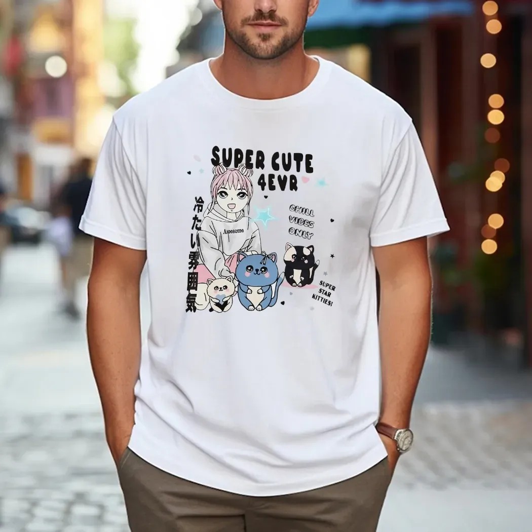 Super Cute 4evr Chill Vibes Only Super Star Kitties T Shirt