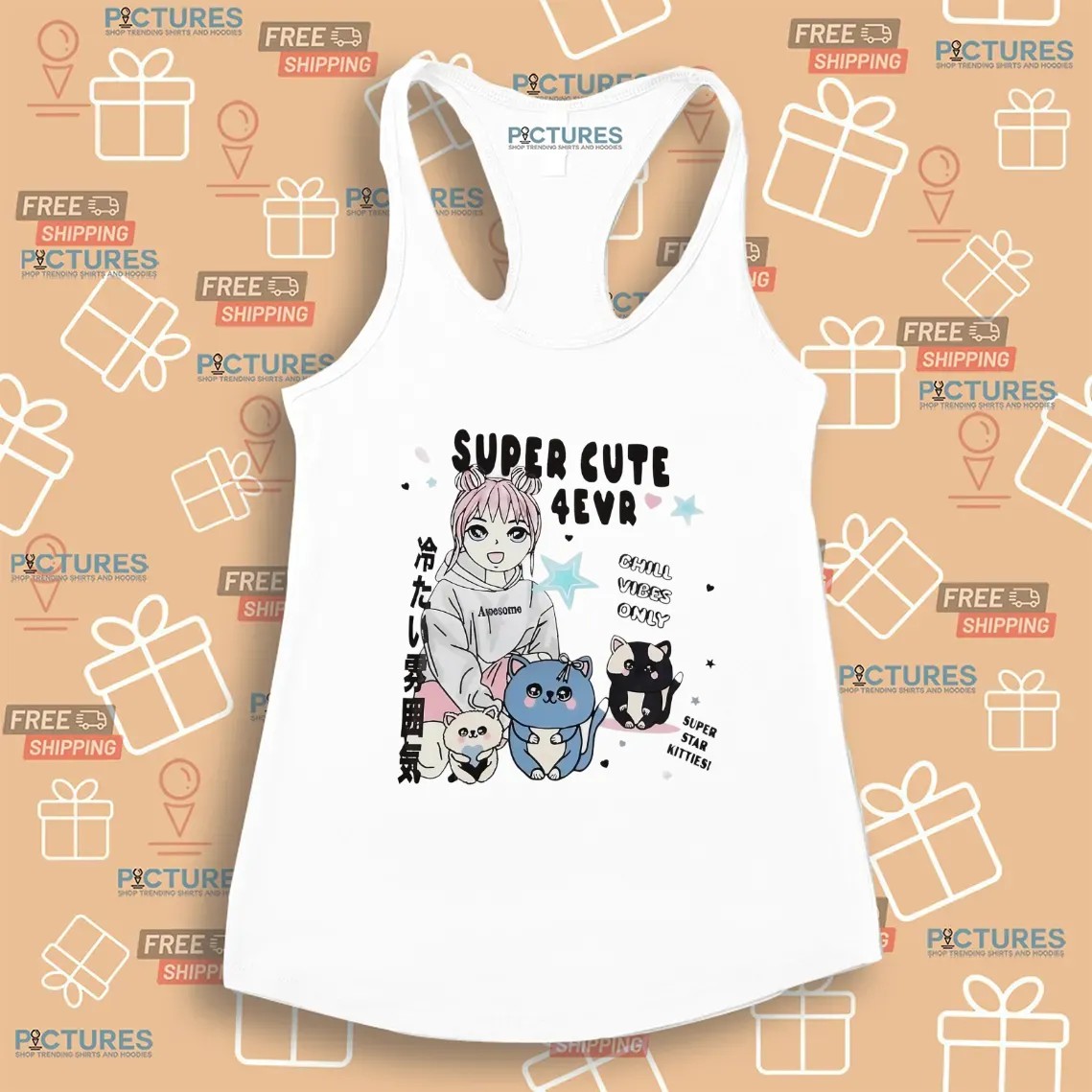 Super Cute 4evr Chill Vibes Only Super Star Kitties T Shirt