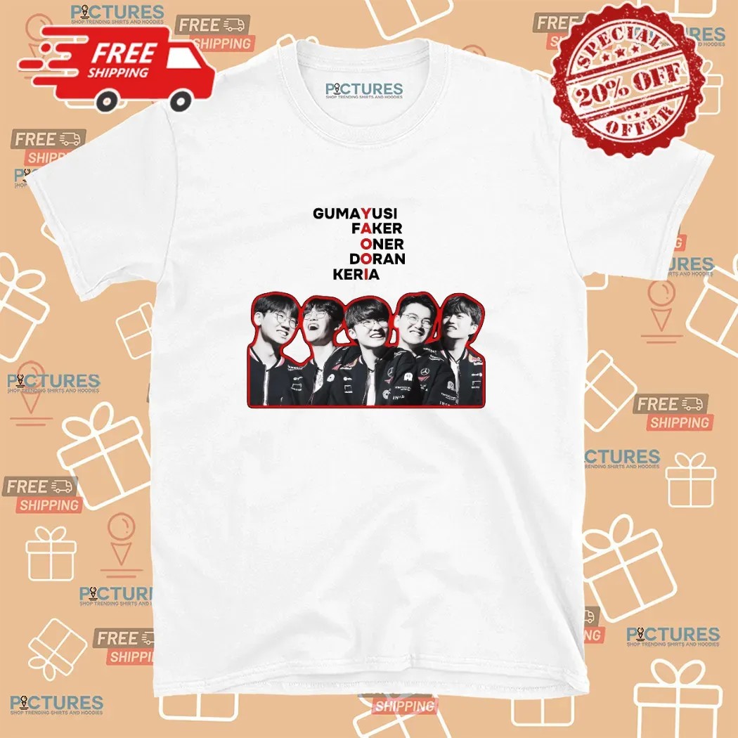 T1 Gumayusi Faker Oner Doran Keria Yaooi Esport Gamer T Shirt