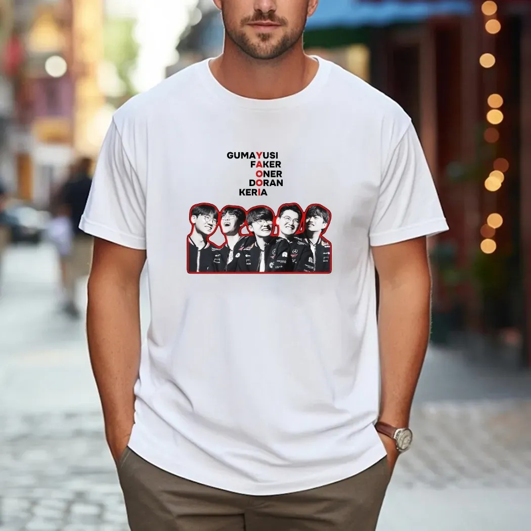T1 Gumayusi Faker Oner Doran Keria Yaooi Esport Gamer T Shirt