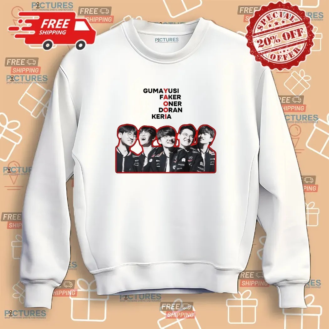 T1 Gumayusi Faker Oner Doran Keria Yaooi Esport Gamer T Shirt