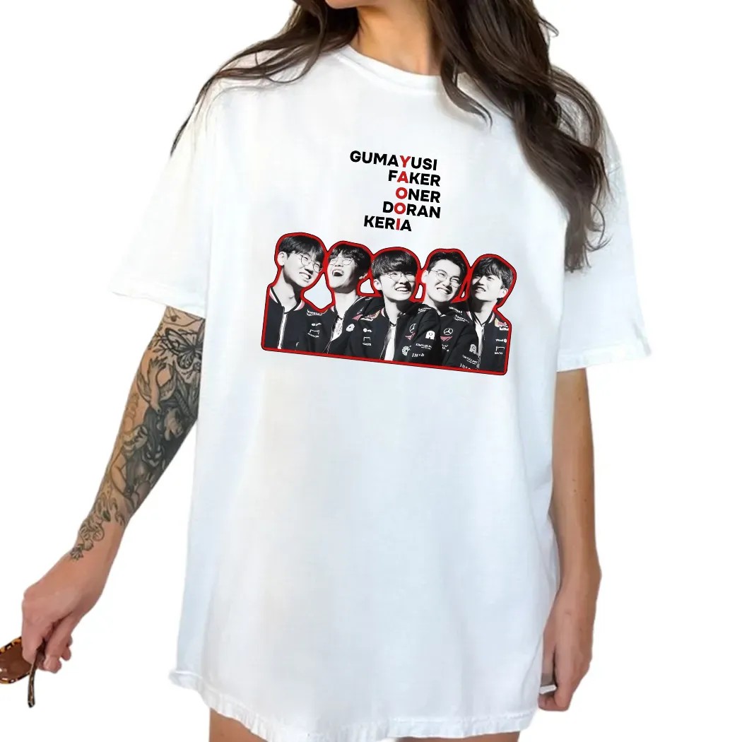 T1 Gumayusi Faker Oner Doran Keria Yaooi Esport Gamer T Shirt