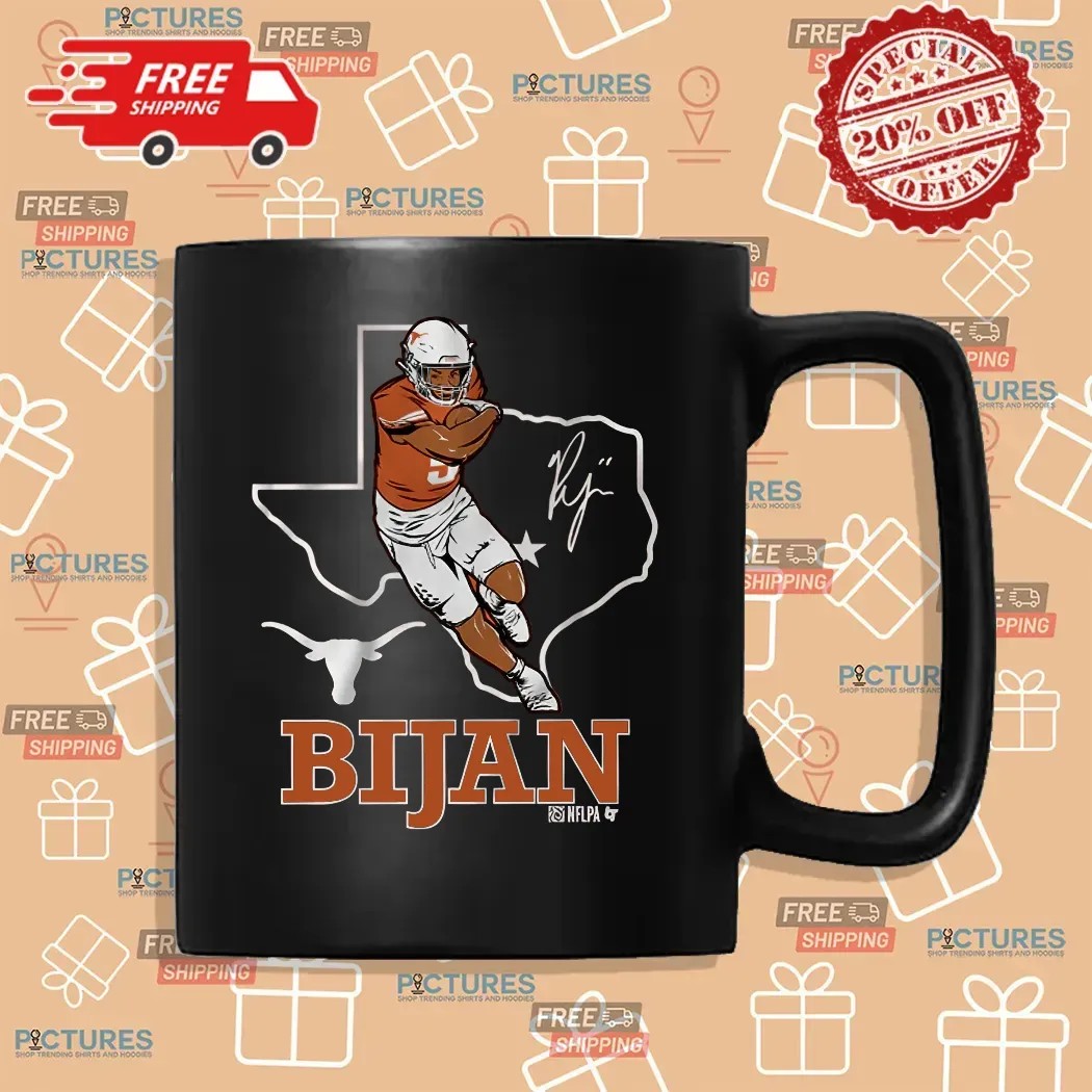 Texas Longhorn Football Bijan Robinson State Outline Map T Shirt