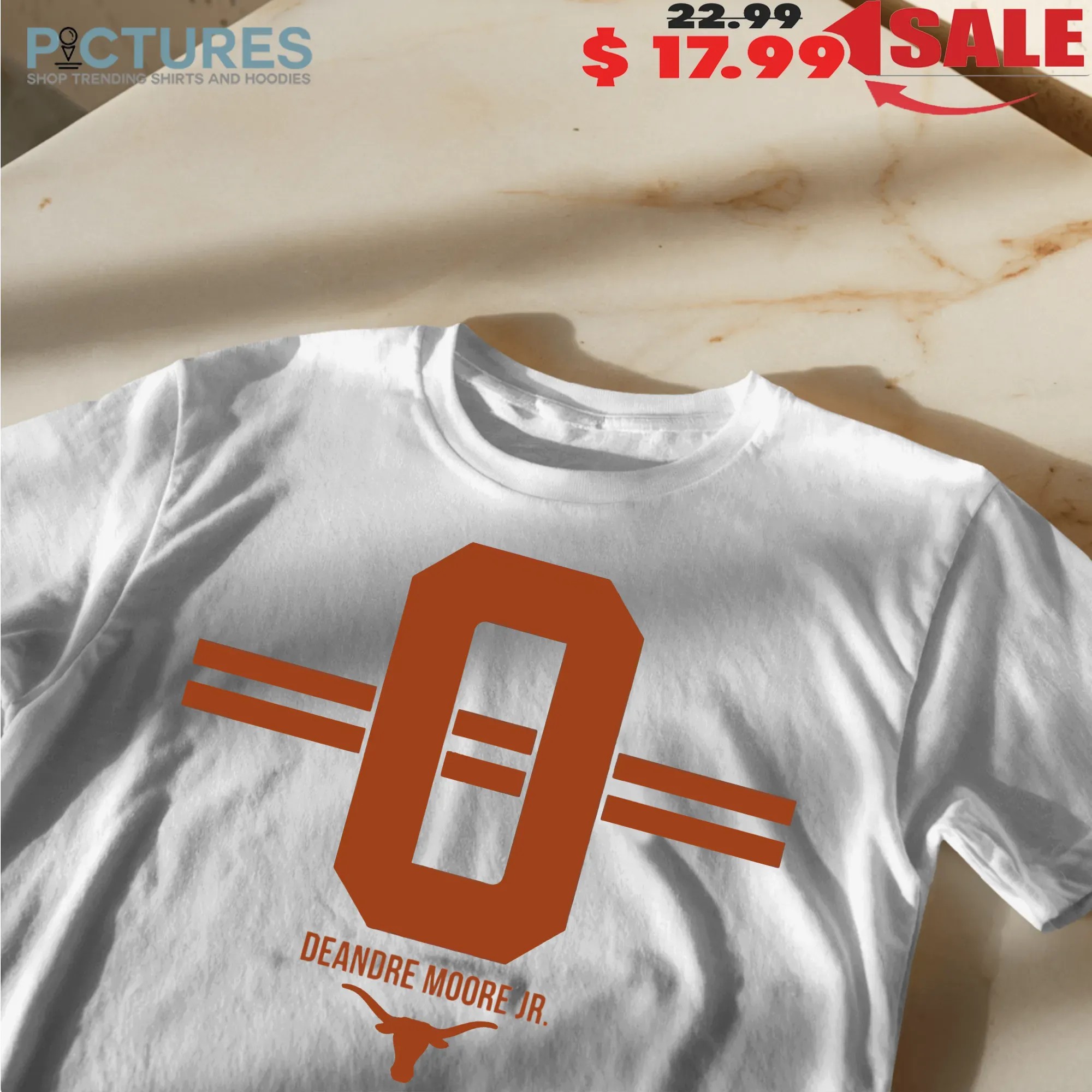 Texas Longhorn Football DeAndre Moore Jr 0 Stripe T Shirt