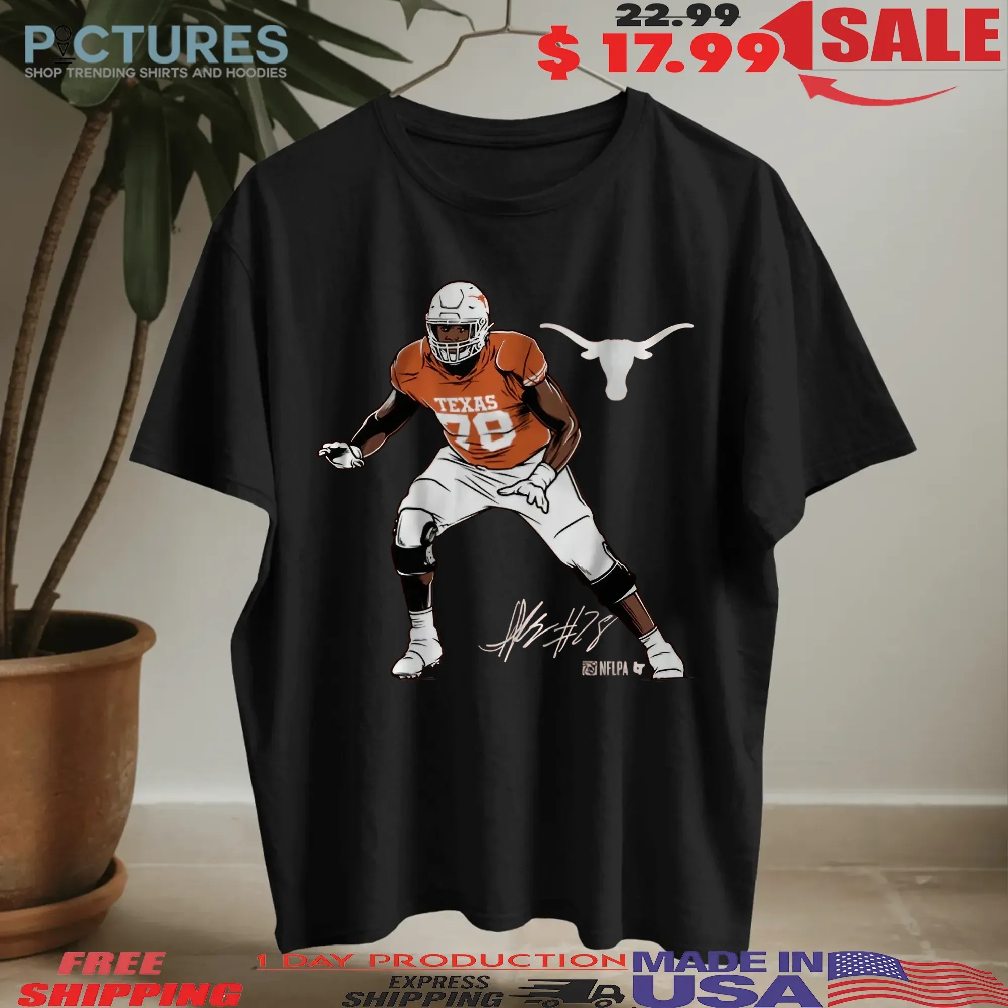 Texas Longhorn Football Kelvin Banks Superstar Pose T Shirt