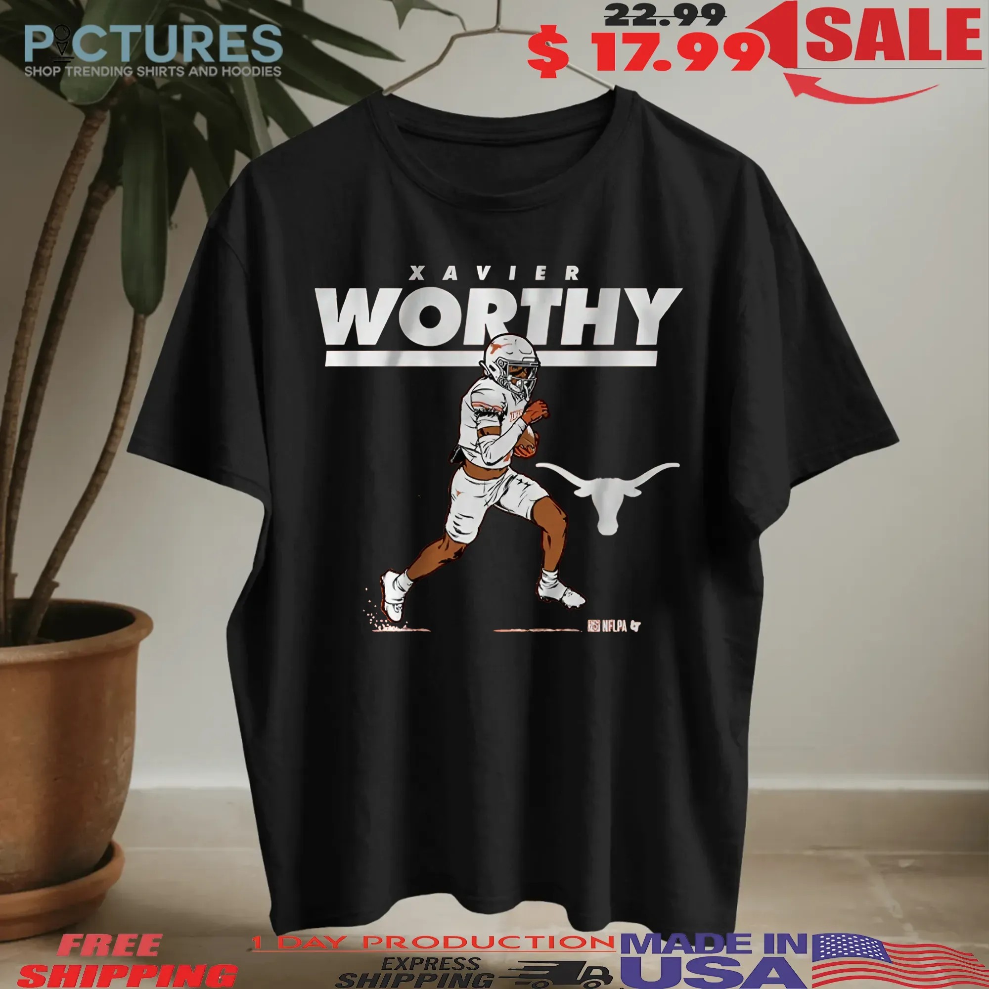 Texas Longhorn Football Xavier Worthy Superstar Pose T Shirt