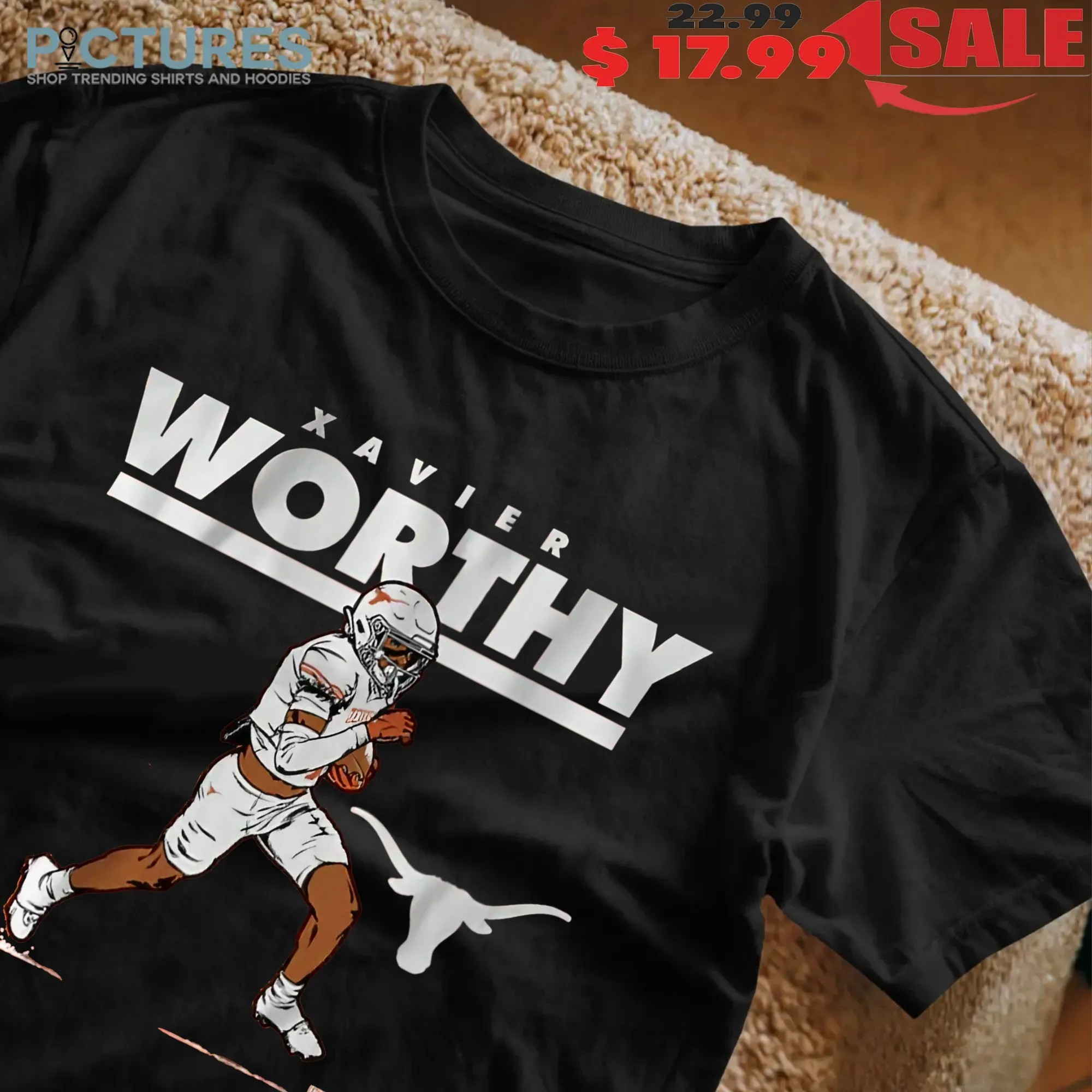 Texas Longhorn Football Xavier Worthy Superstar Pose T Shirt