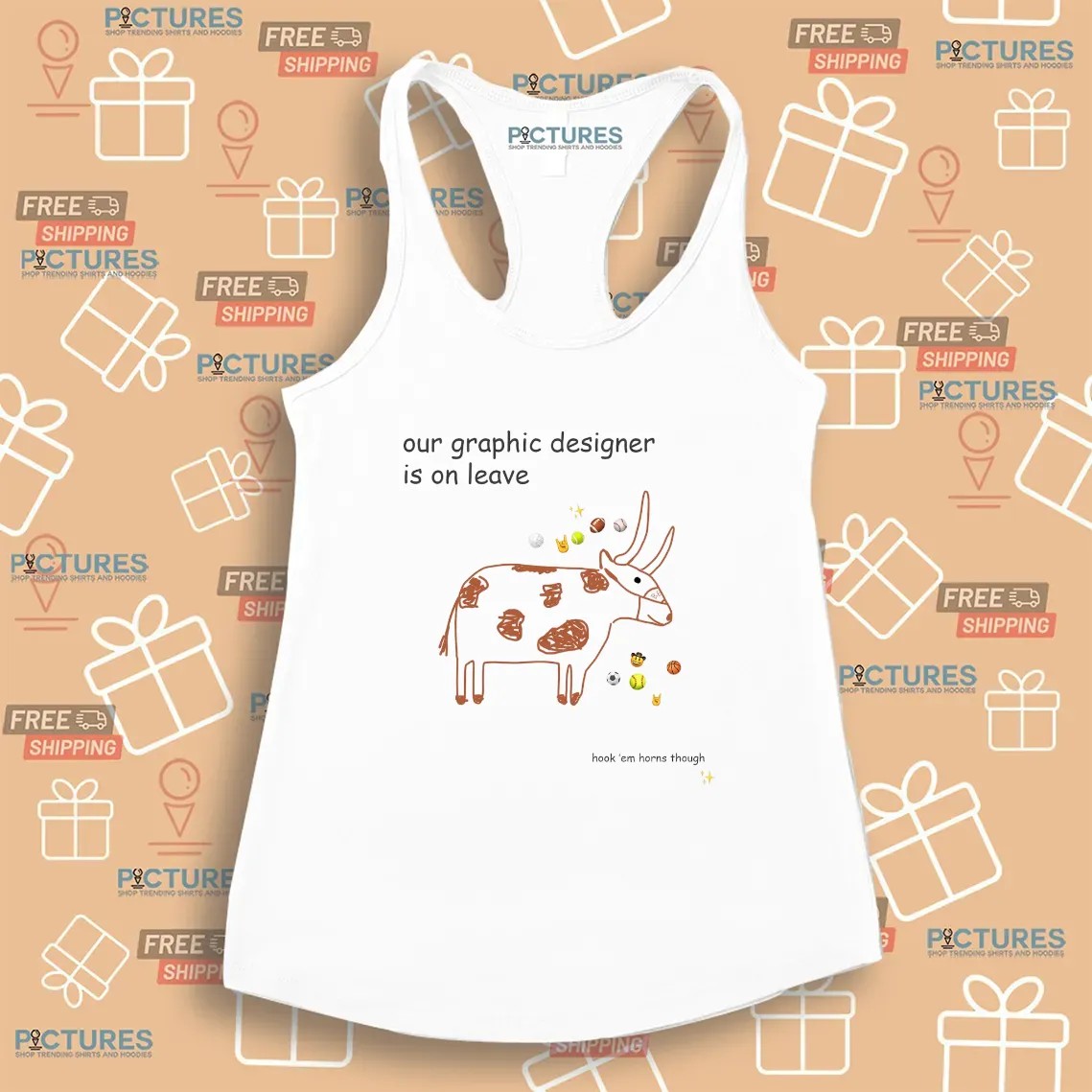 Texas Longhorns Our Graphic Designer Is On Leave 2025 Hook 'em Horns Though T Shirt