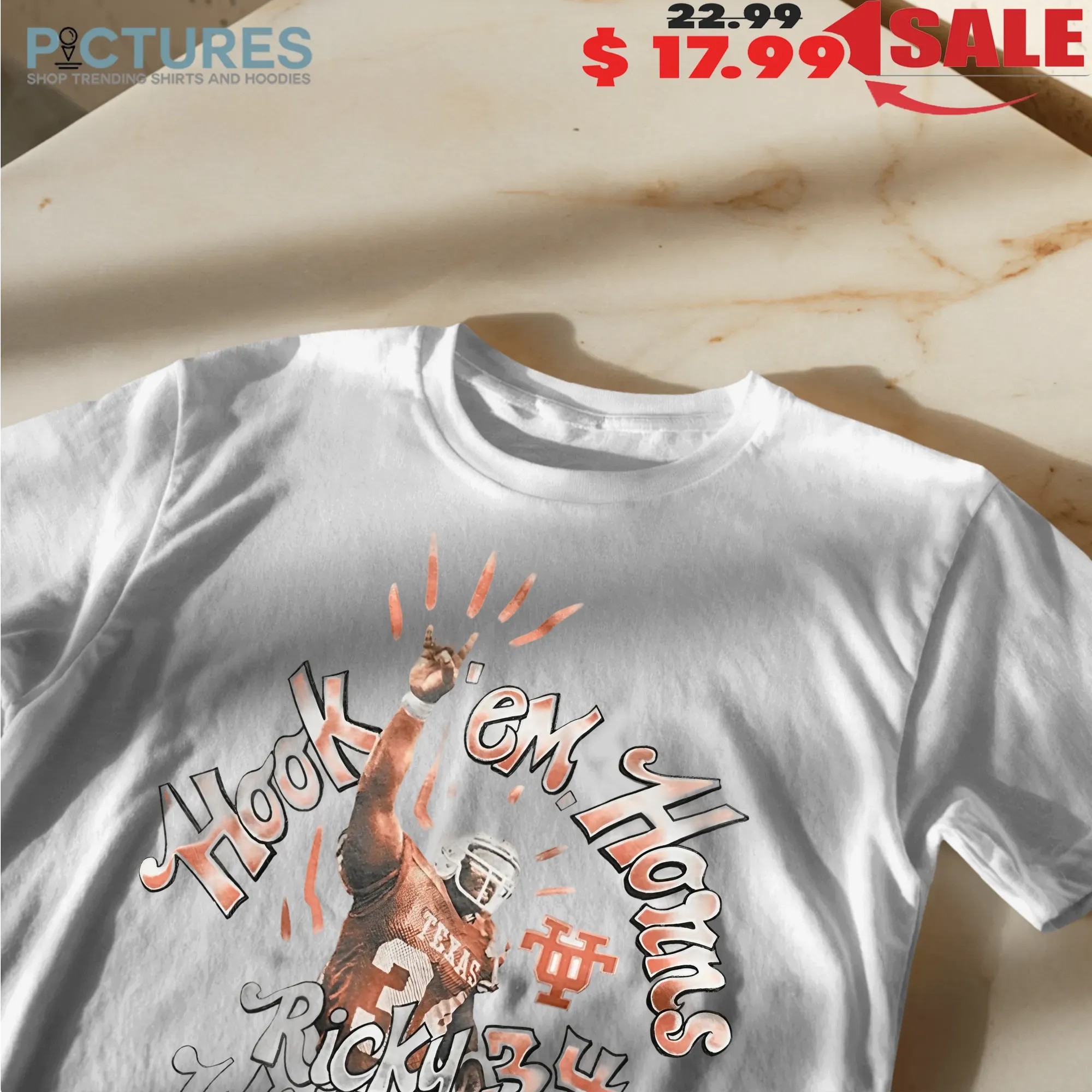 Texas Longhorns Ricky Williams Hook 'Em Horns Roots of Fight Graphic T Shirt