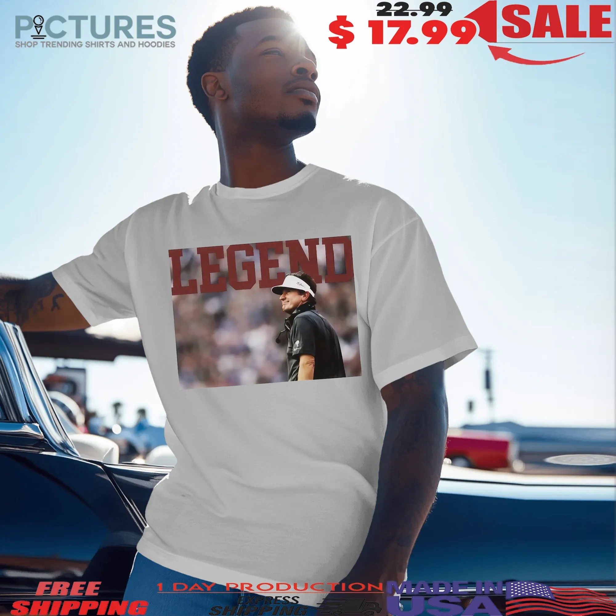 The Columbia Legend Jerry Glanville Head Coach Atlanta Falcons Photo T Shirt