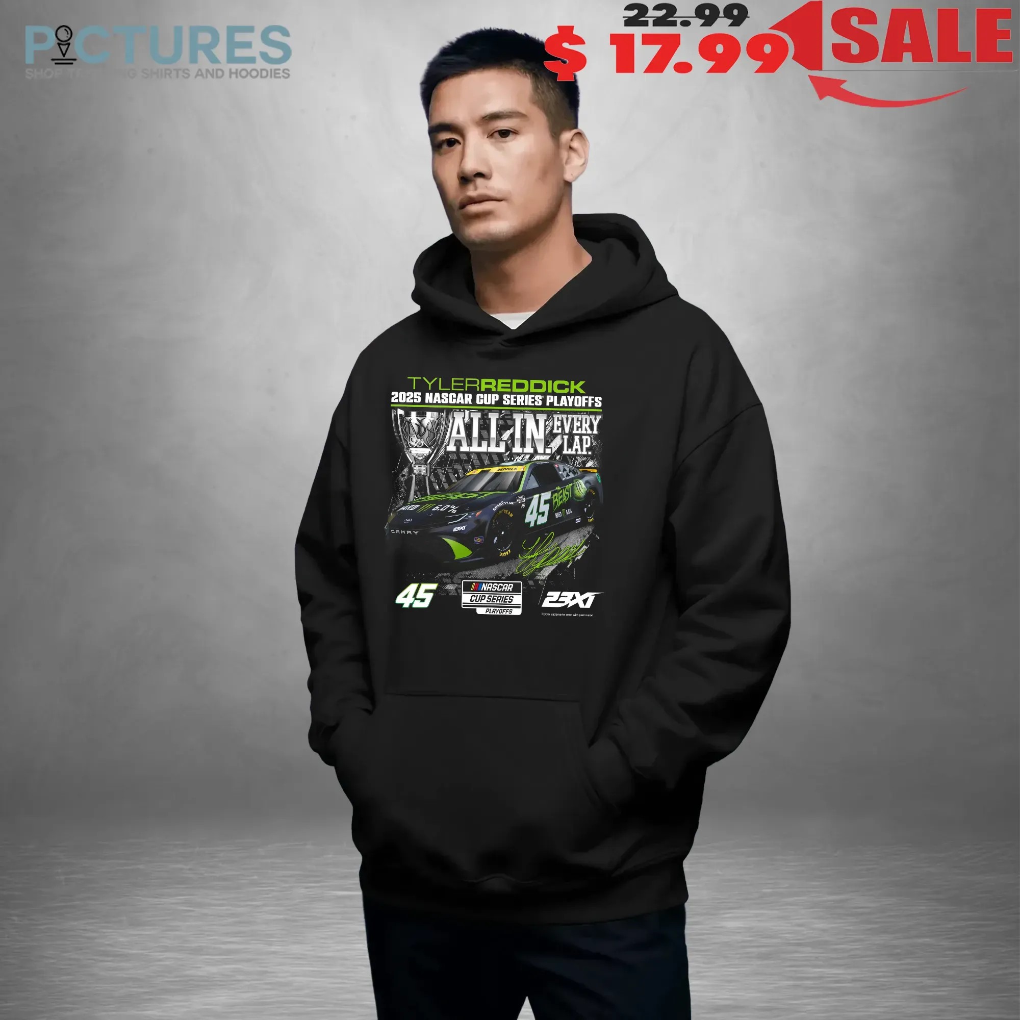 Tyler Reddick Checkered Flag Sports 2025 NASCAR Cup Series Playoffs All In Every Lap The Beast Signature T Shirt