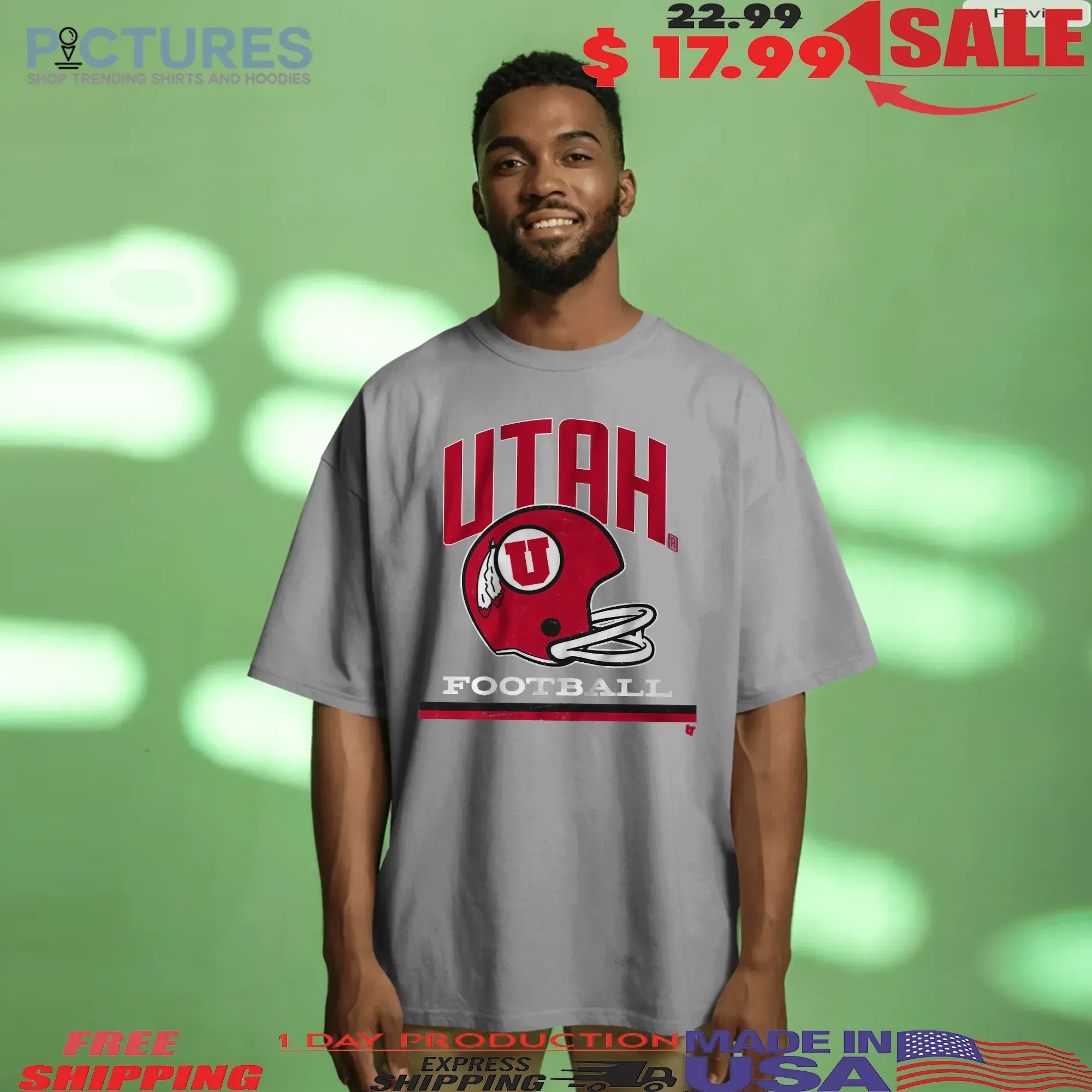 Utah Utes Football Vintage Helmet T Shirt
