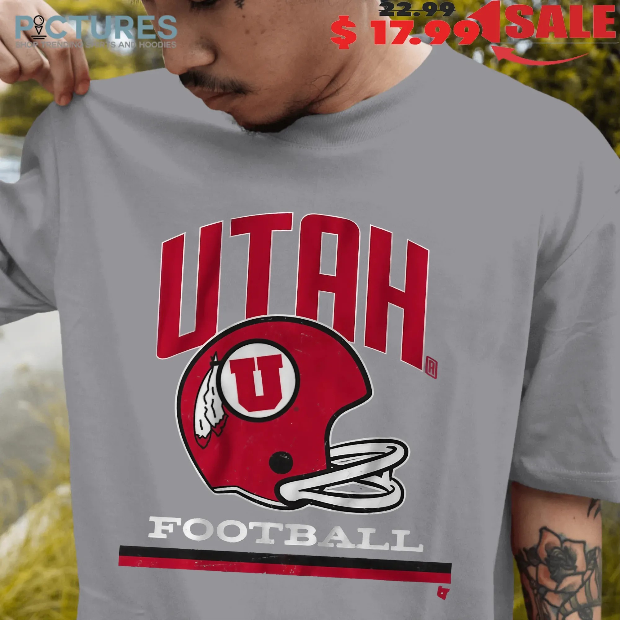 Utah Utes Football Vintage Helmet T Shirt