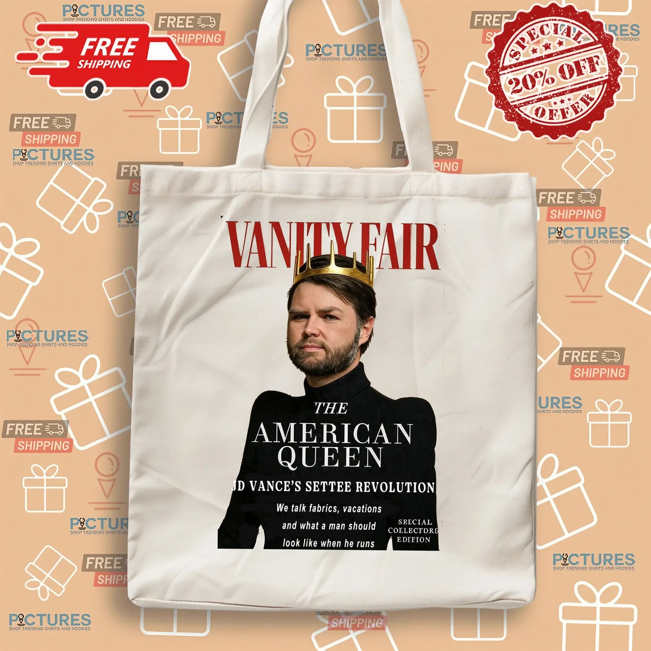 Vanity Fair The American Queen JD Vance's Settee Revolution We Talk Fabrics Vacations And What A Men Should Look Like When He Runs Meme T Shirt