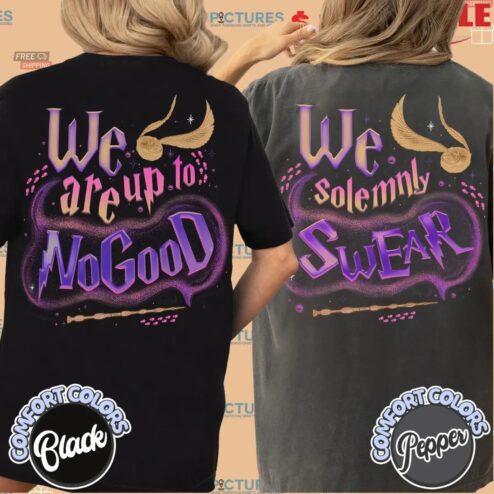 We Solemnly Swear That We Are Up To No Good Custom Couples Wizard Matching T Shirt