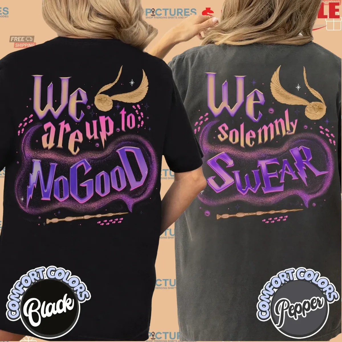 We Solemnly Swear That We Are Up To No Good Custom Couples Wizard Matching T Shirt