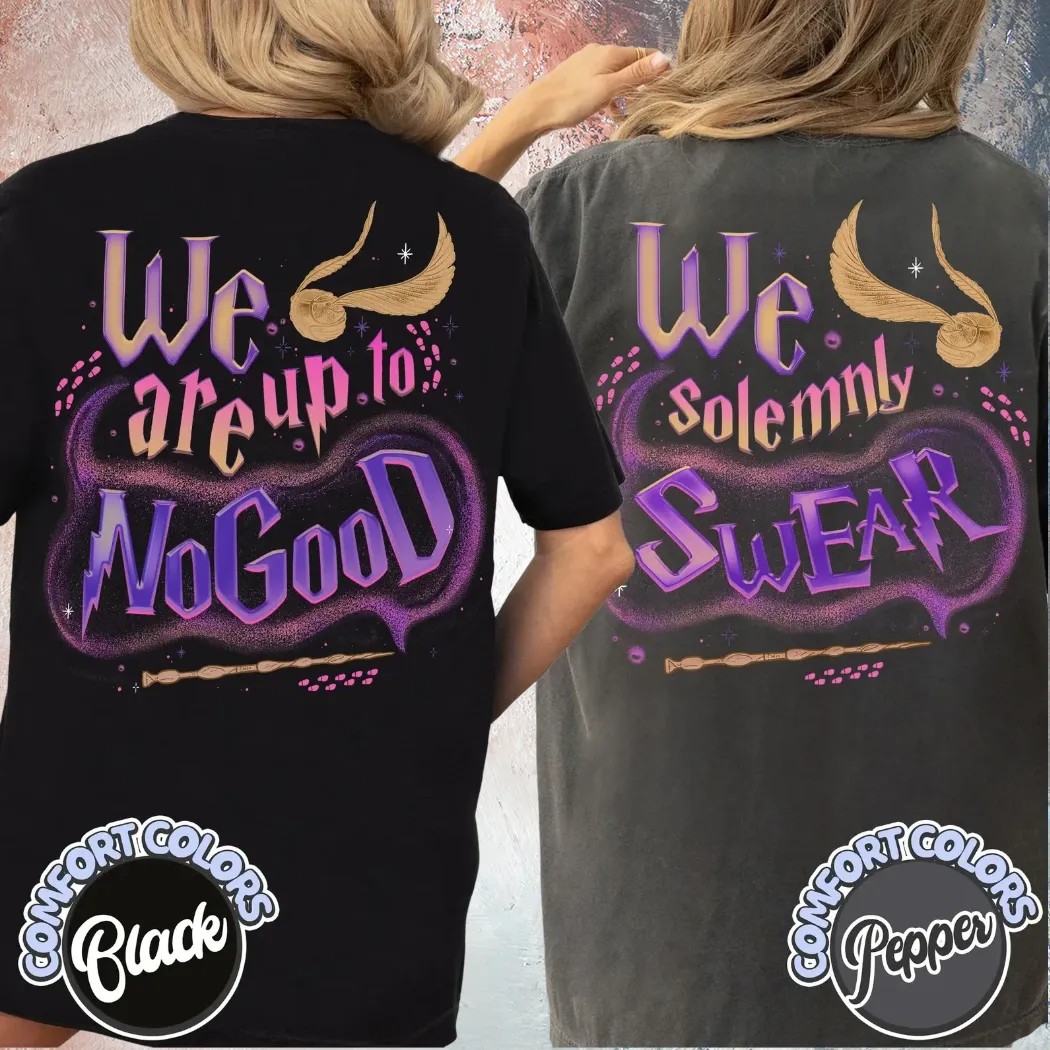 We Solemnly Swear That We Are Up To No Good Custom Couples Wizard Matching T Shirt