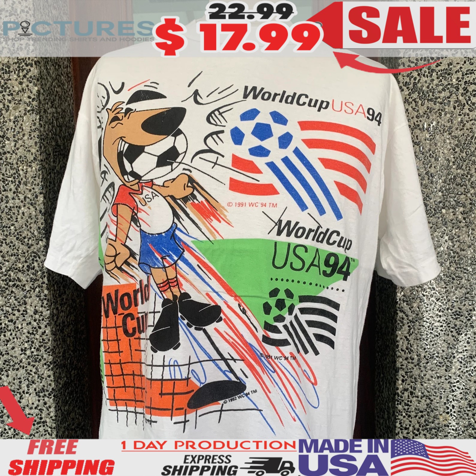 World Cup USA 94 Making Soccer History Magic Johnson 90s T Shirt
