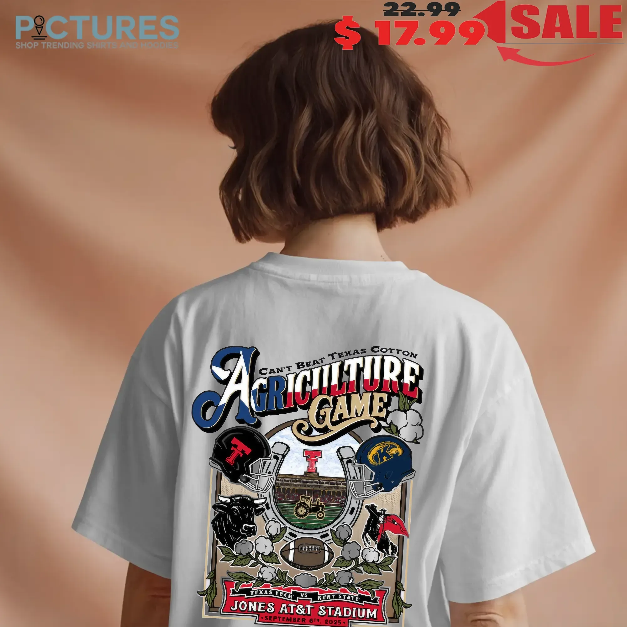 Wreck 'Em Tech Can't Beat Texas Cotton Celebrate Agriculture Gameday Texas Tech vs Kent State 2025 September T Shirt