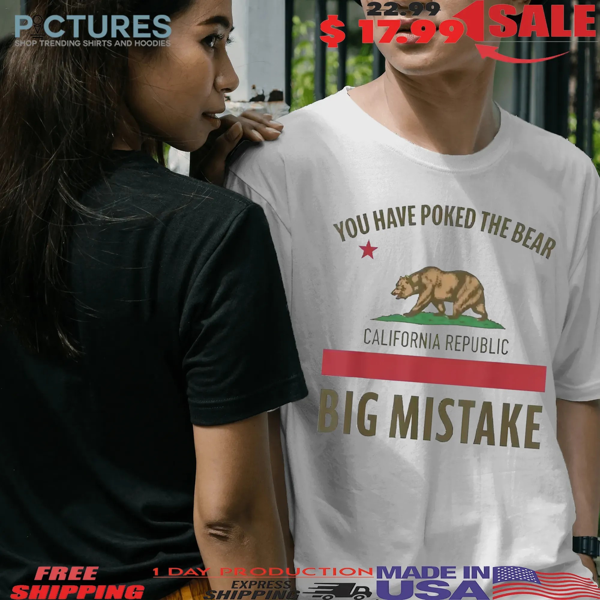 You Have Poked The Bear Big Mistake California Republic Gavin Newsom Support T Shirt