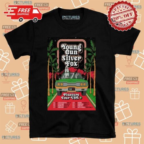 Young Gun Silver Fox Pleasure Tour USA Summer 2025 Poster T Shirt