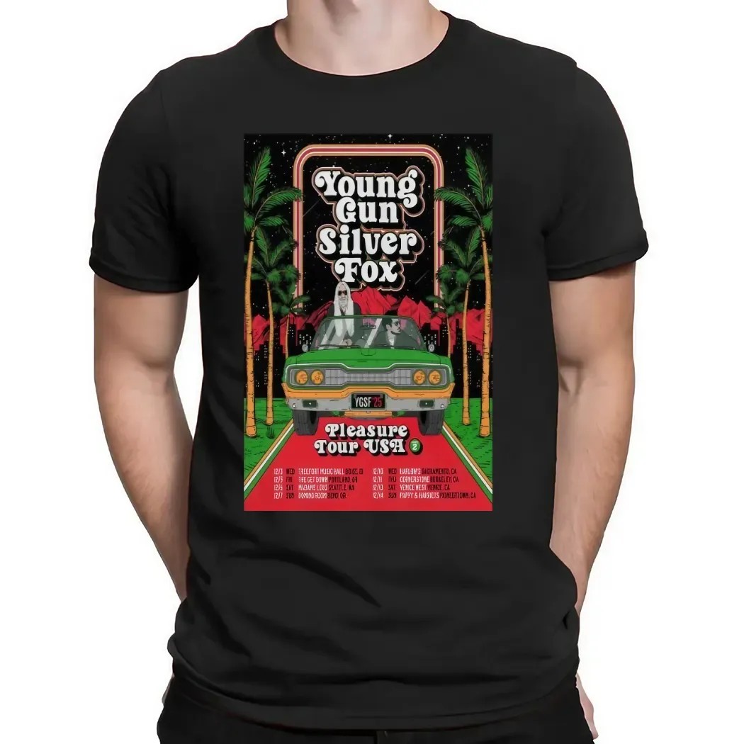 Young Gun Silver Fox Pleasure Tour USA Summer 2025 Poster T Shirt