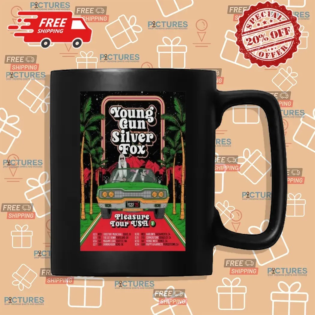 Young Gun Silver Fox Pleasure Tour USA Summer 2025 Poster T Shirt
