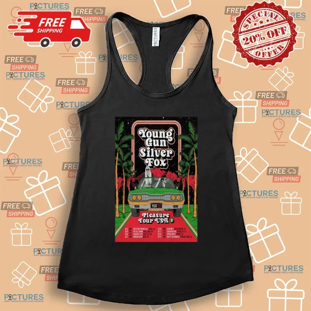 Young Gun Silver Fox Pleasure Tour USA Summer 2025 Poster T Shirt
