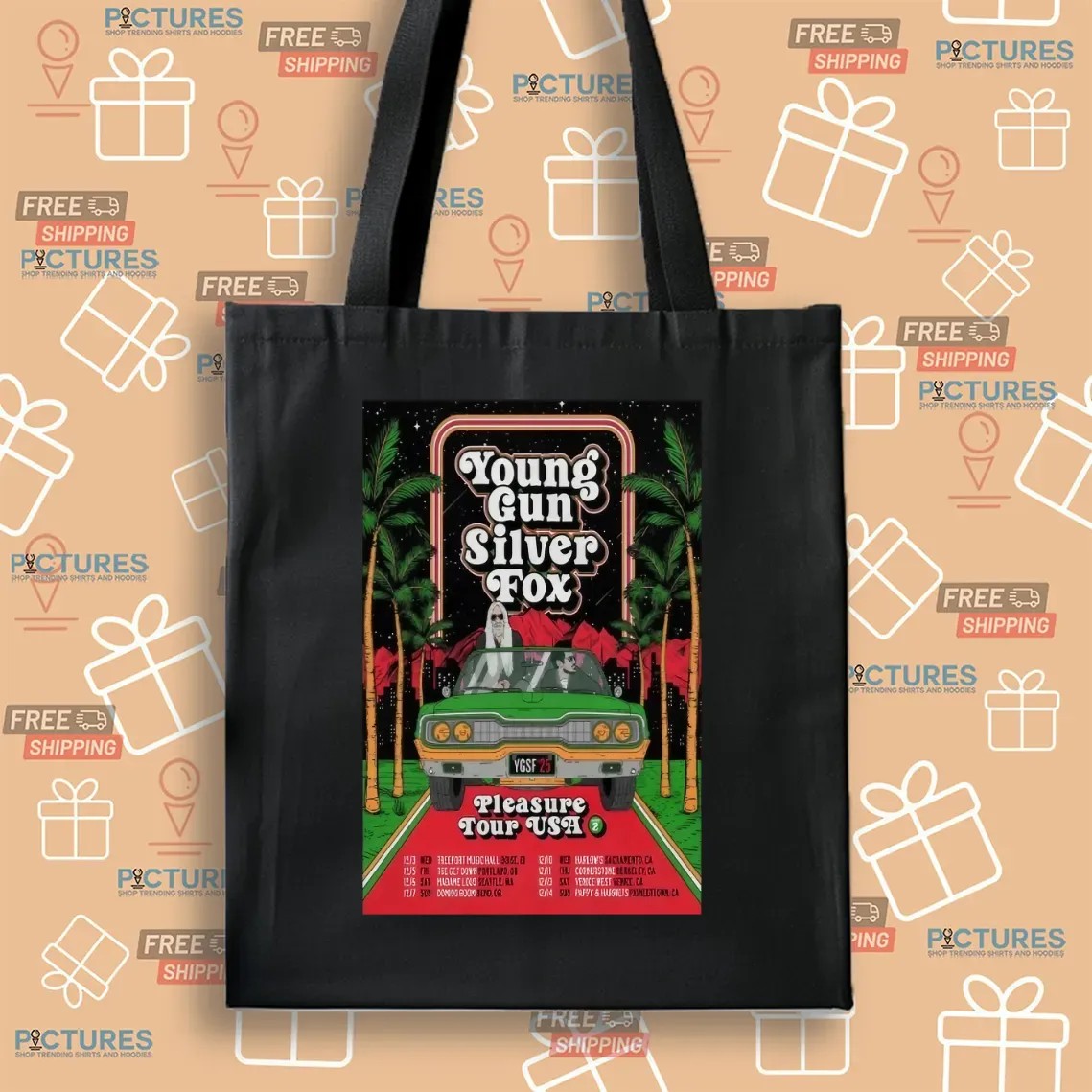 Young Gun Silver Fox Pleasure Tour USA Summer 2025 Poster T Shirt