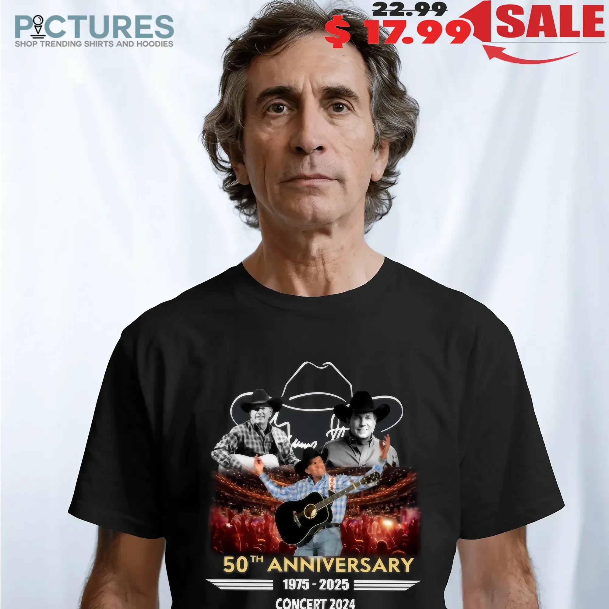 50th Anniversary 1975-2025 Concert 2024 George Strait Signature T Shirt
