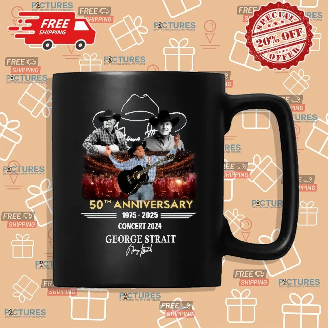 50th Anniversary 1975-2025 Concert 2024 George Strait Signature T Shirt