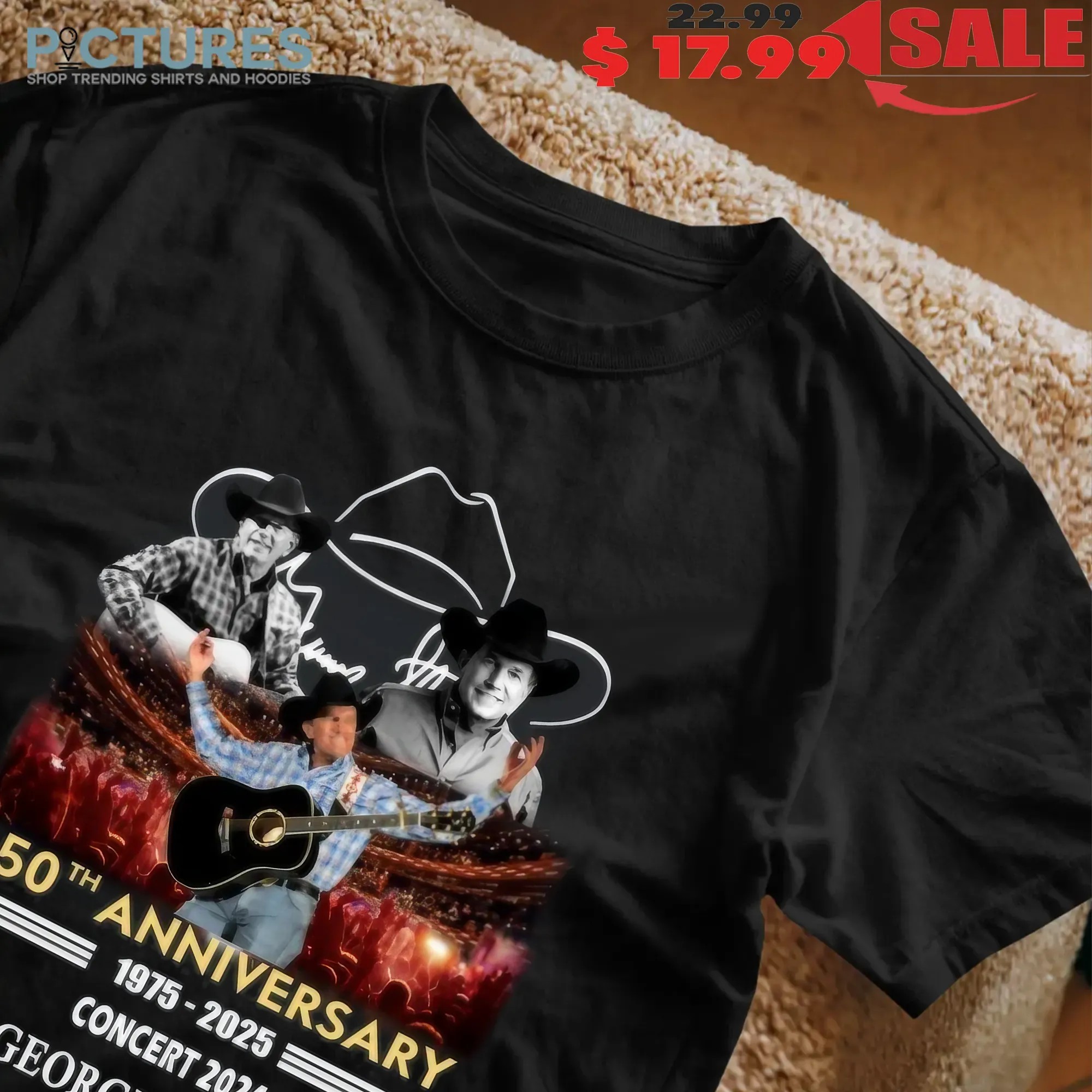 50th Anniversary 1975-2025 Concert 2024 George Strait Signature T Shirt
